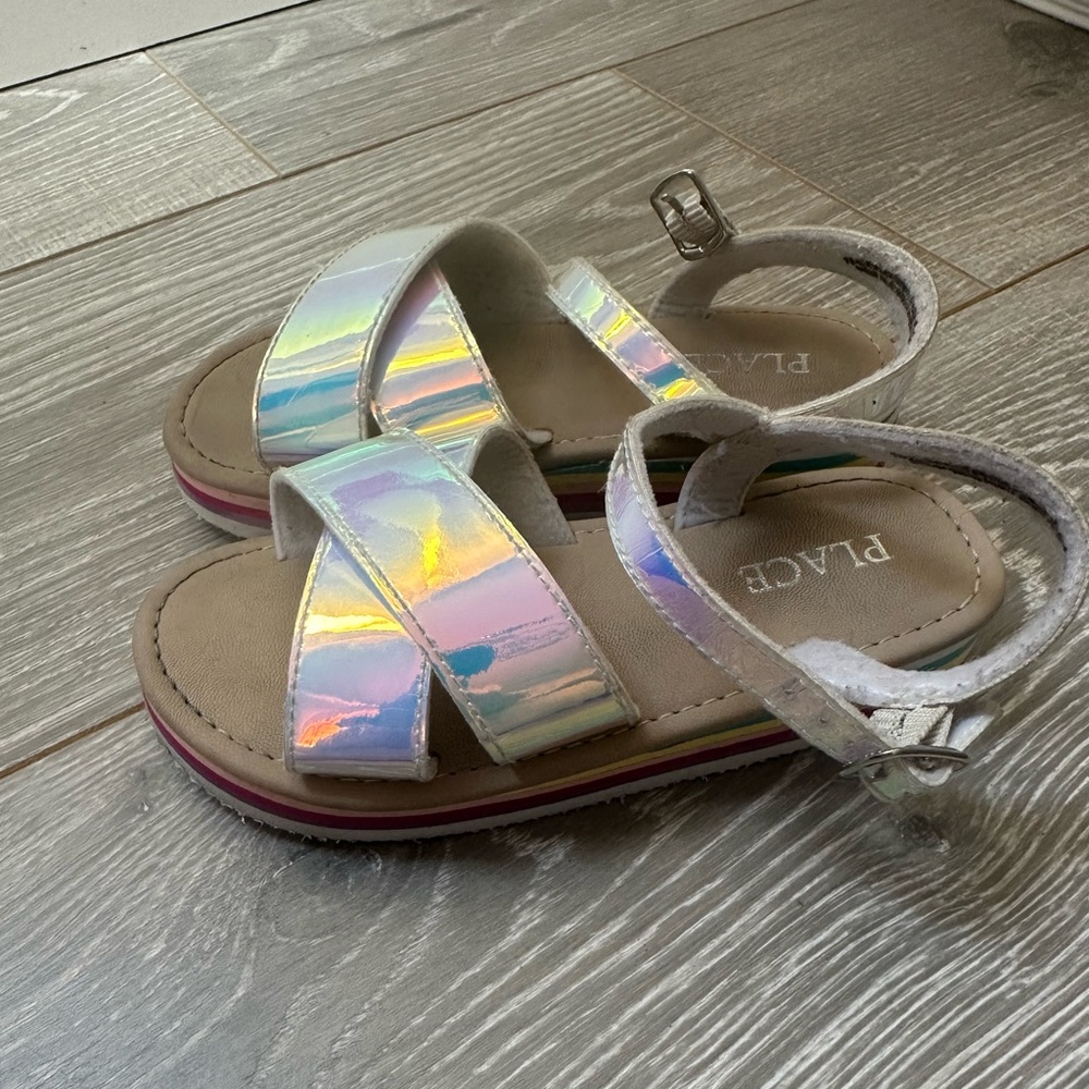 Place Kids Holographic Strap Sandals